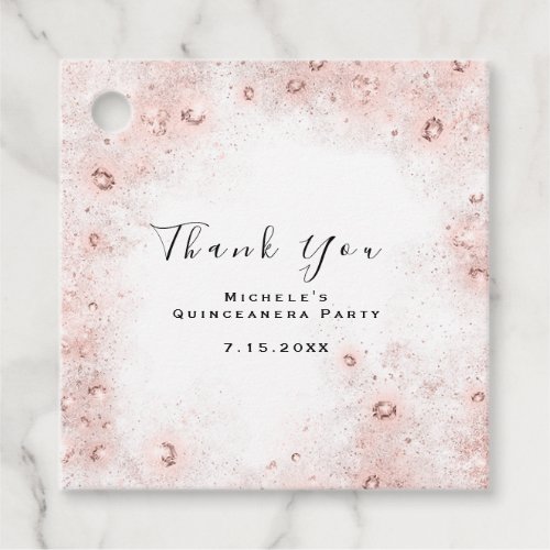 Than You Bridal 16th Quinceanera White Confetti Favor Tags