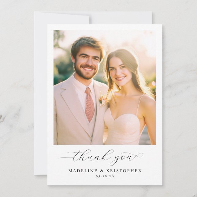 "Than You" Elegant Pastel Modern Thank You Card (Front)