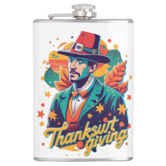 Thancksgiving Flask, Funny Flask, Thanksgiving Dri Flask