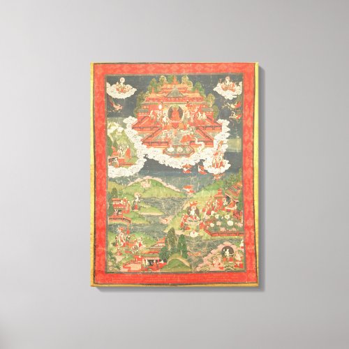 Thangka of the Paradise of Amitabha Canvas Print