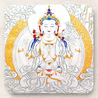 THANGKA PAINTING TIBET ART DRINK COASTER