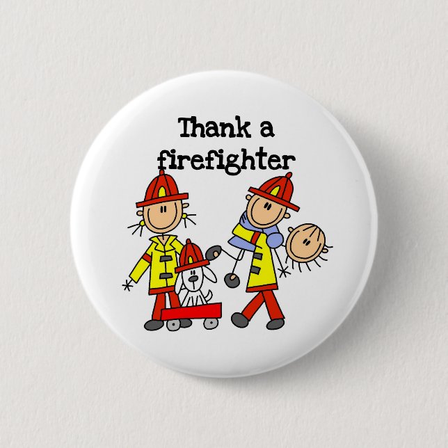 Thank a Firefighter Pinback Button (Front)