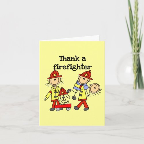 Thank a Firefighter T_shirts and Gifts Thank You Card