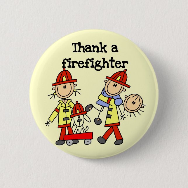 Thank a Firefighter Tshirts and Gifts Button (Front)
