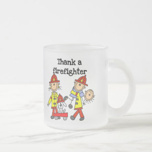 Thank a Firefighter Tshirts and Gifts Frosted Glass Coffee Mug