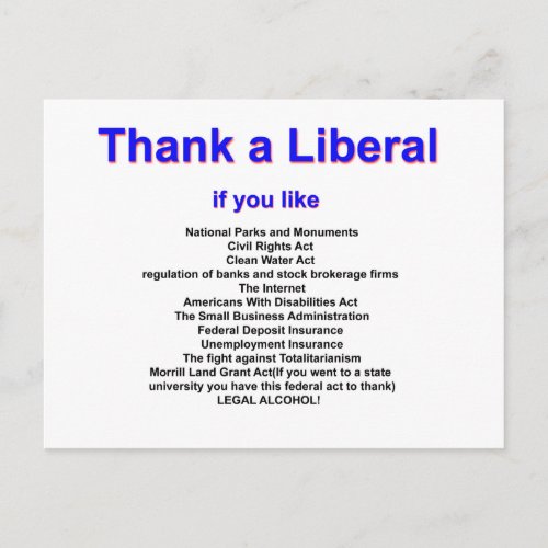 Thank a Liberal Postcard