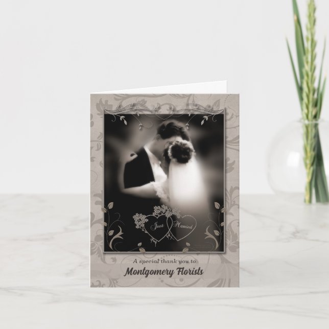 Thank a Service Provider Sepia Wedding You Card (Front)