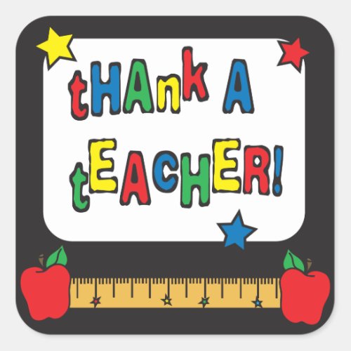 Thank a Teacher Square Sticker