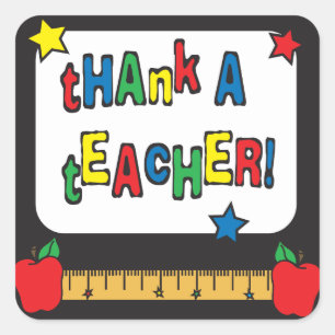 Thank a Teacher Square Sticker