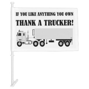 Thank A Trucker Car Flag