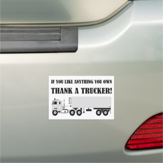 Thank A Trucker Car Magnet