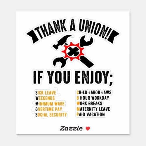 Thank a Union Sticker