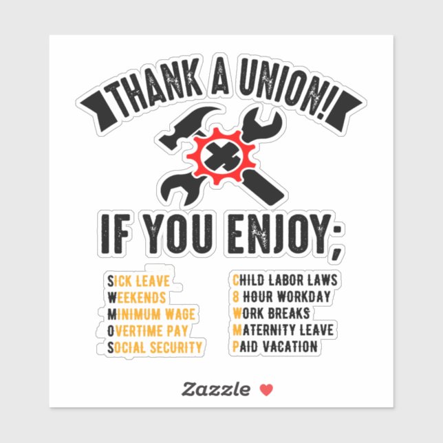 Thank a Union Sticker (Sheet)