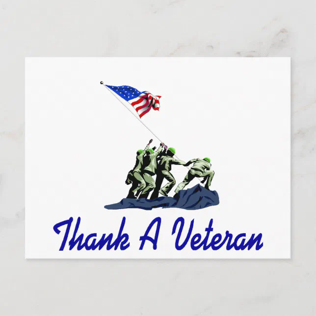 Thank A Veteran Postcard Zazzle