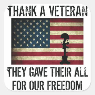 Thank A Veteran Sticker