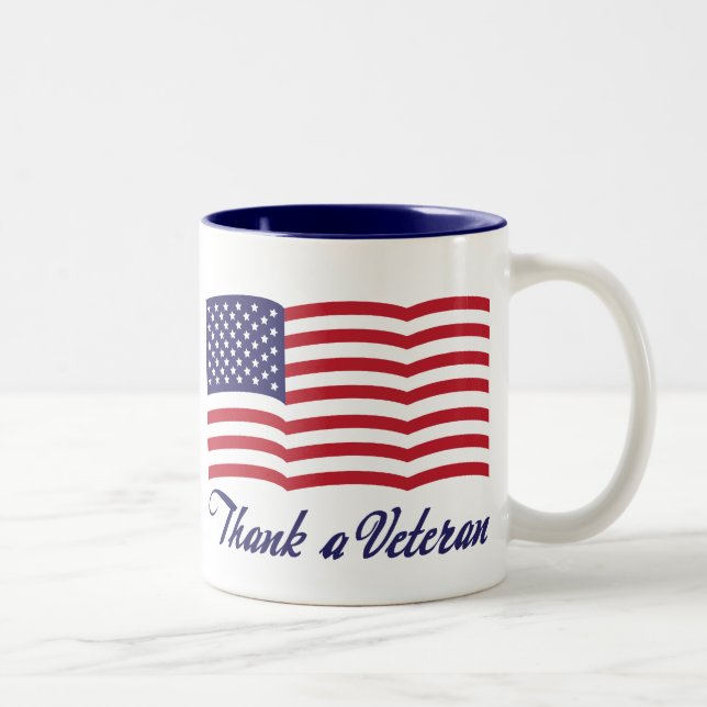 Thank a Veteran Two-Tone Coffee Mug (Right)