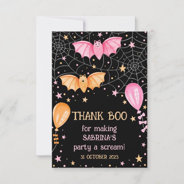 Thank Boo Halloween Party Thank You  Card (Front)