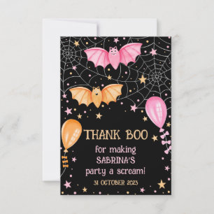 Thank Boo Halloween Party Thank You  Card