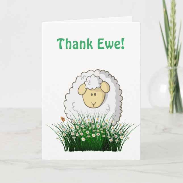 Thank Ewe! Letterpress Thank You Card (Front)