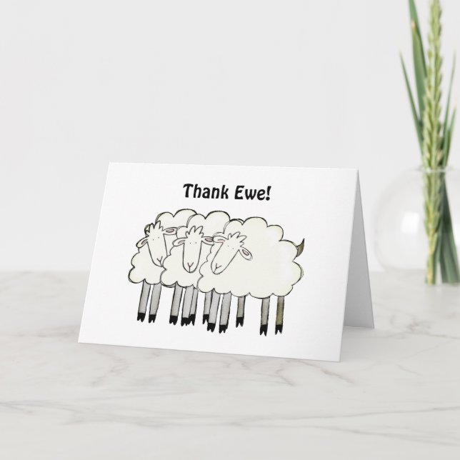 Thank "Ewe!" Letterpress Thank You Card (Front)