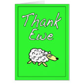 Thank Ewe (You) Card - Personalise Message Inside (Front)