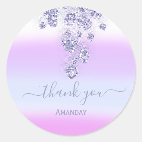 Thank Floral Dusty Pink Bridal Sweet 16th Pastel Classic Round Sticker
