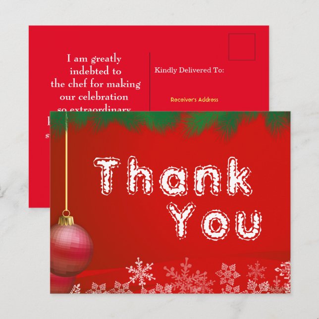 Thank for Christmas foods  Postcard (Front/Back)