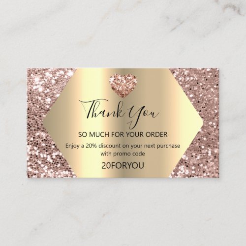 Thank FOR PURCHASE Heart Discount Code Logo Busine Business Card
