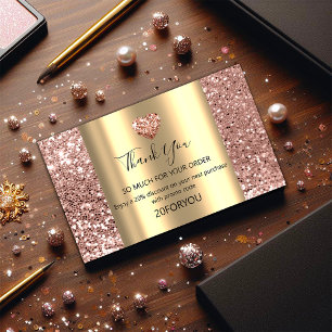 Thank FOR PURCHASE Heart Discount Code Logo Business Card