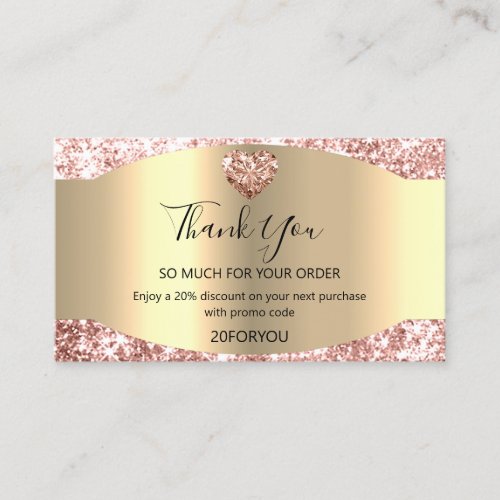 Thank FOR PURCHASE Heart Discount Code Logo Jewelr Business Card