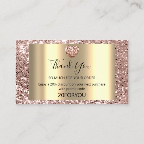 Thank FOR PURCHASE Heart Discount Code Logo VIP Business Card