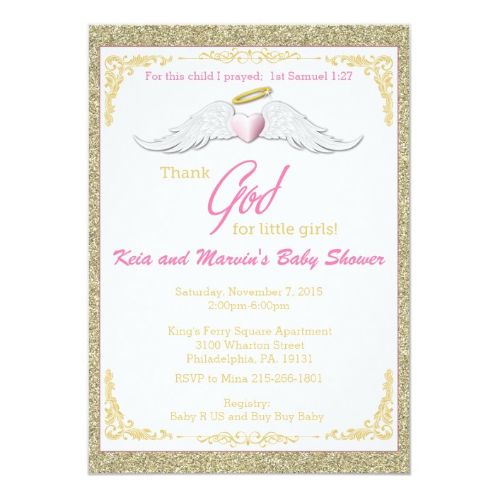 angel baby shower invitations