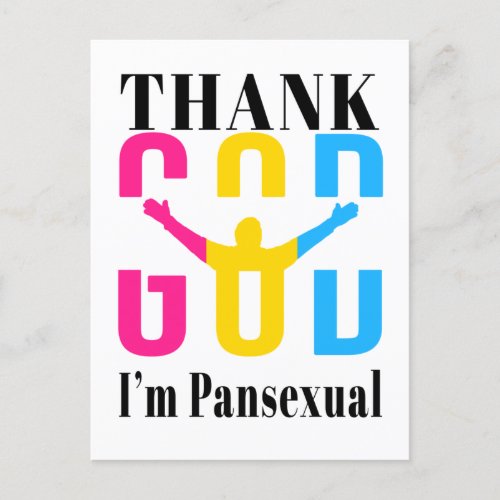 Thank God in the Pansexual  Pansexual Pride Postcard