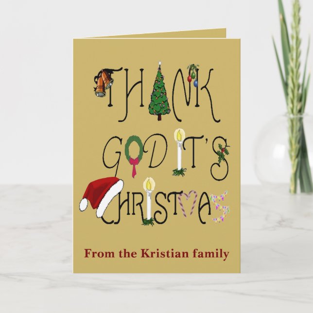 Thank God It's Christmas Commercial Irony Card (Front)