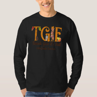 Thank God It's Fall Tgif 5th Grade Teacher Autu T-Shirt