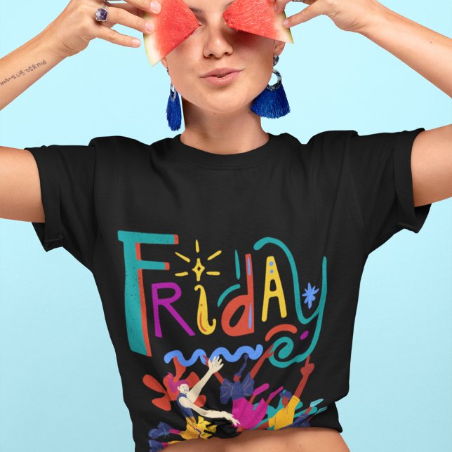 Thank God It's Friday | Funny Colorful Friday Meme T-Shirt (Creator Uploaded)