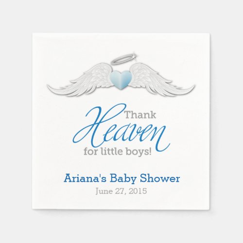 Thank Heaven for Little Boys Baby Shower Napkins