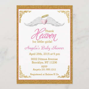 Thank Heaven for Little Girls Baby Shower Invitation