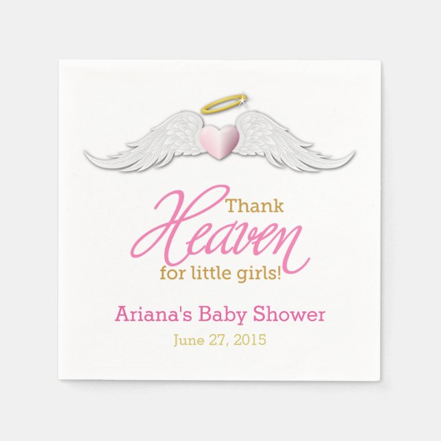 Thank Heaven for Little Girls Baby Shower Napkins (Front)