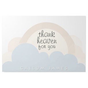 Thank Heaven for You Neutral and Blue Clouds Gallery Wrap