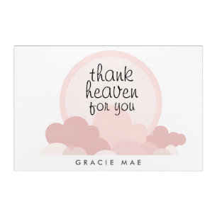 Thank Heaven for You   Pink and Neutral Clouds Acrylic Print
