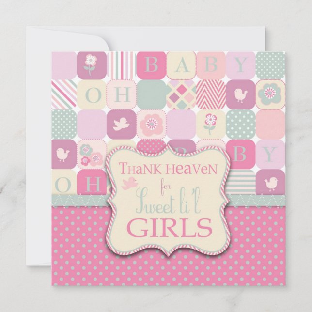 Thank Heaven Girl Invitation Square (Front)
