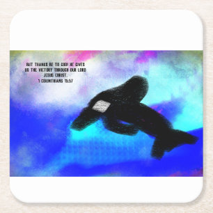 thank jesus  square paper coaster