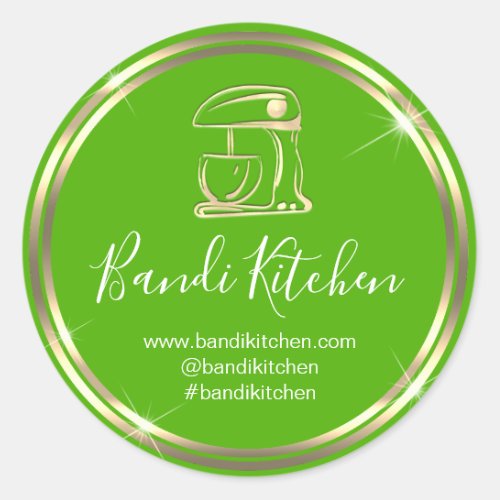 Thank Logo Kitchen Cooking Chef Green Online Shop  Classic Round Sticker
