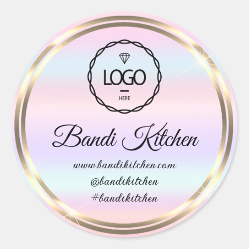 Thank Logo Kitchen Cooking Chef Online Shop Pastel Classic Round Sticker