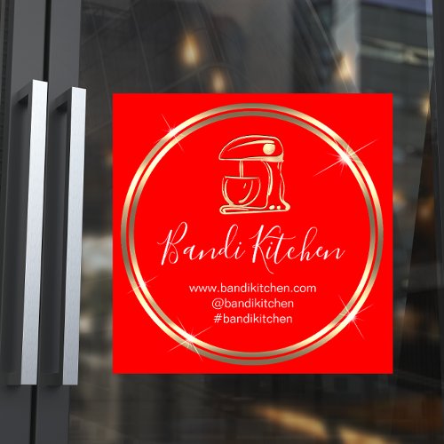 Thank Logo Kitchen Cooking Chef Red Online Shop Classic Round Sticker