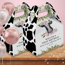 Thank Moo Any Year Floral Cow Girl Birthday Favor Boxes