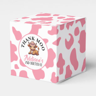 Thank Moo Baby Cow Print  Favor Boxes