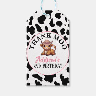 Thank Moo Baby Cow Print Gift Tags