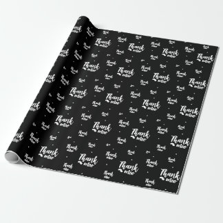 thank moo black and white wrapping paper
